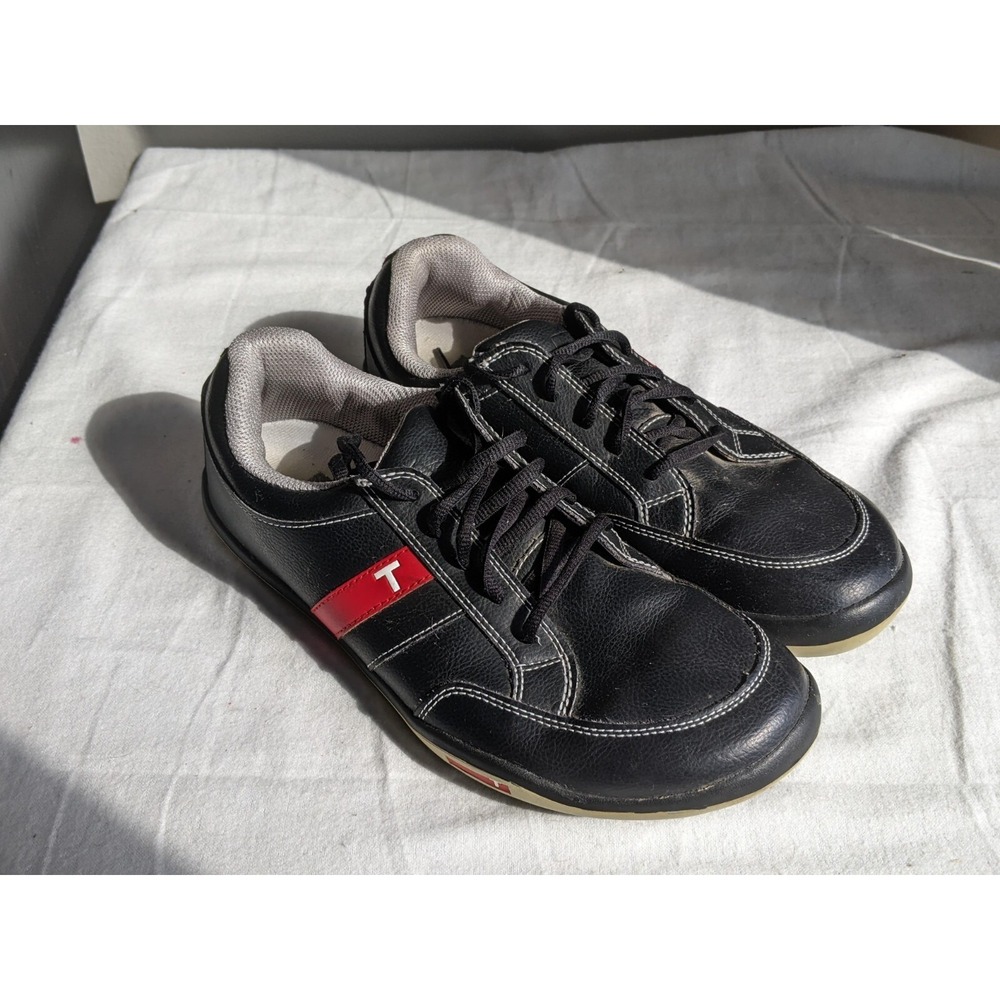 True Linkswear Mens Golf Shoes Spikeless Black Leather‎ Mens US 8